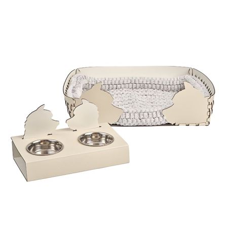 ADJ Лежанка Dog, 60x42xH15 см., цвет: панна котта/белый, артикул 1560D.16/10