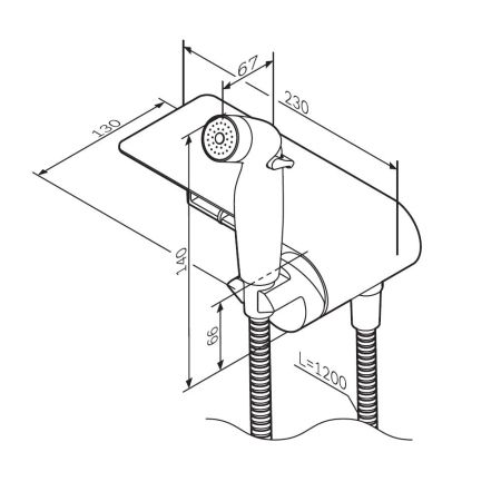 F0H8F922 Func, гигиенический набор со смесителем для душа с полкой, черный, шт., артикул F0H8F922