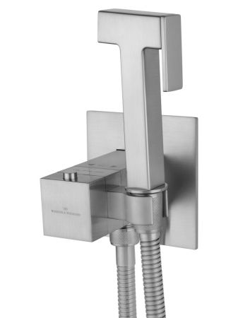 Смеситель с гигиеническим душем и термостатом встраиваемый WONZON & WOGHAND, Брашированный никель (WW-88829910-BN), артикул WW-88829910-BN
