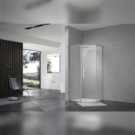 Душевой уголок Terminus Альба трапеция 100х100х200, хром