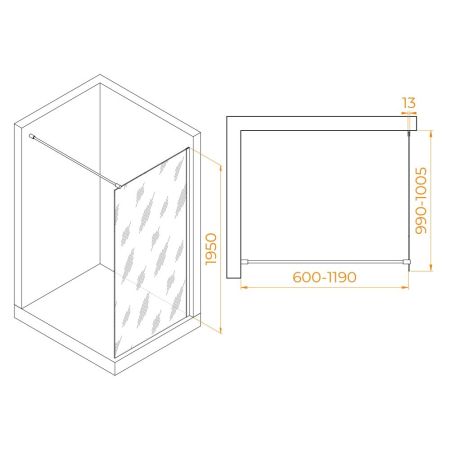 Душевая перегородка RGW WA-010W (Прозрачное, 1000), артикул 351001010-15