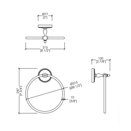 Devon DOROTHY кольцо полотенцедержатель настенный, держатель цвет: бронза/белый, артикул DOR407BR