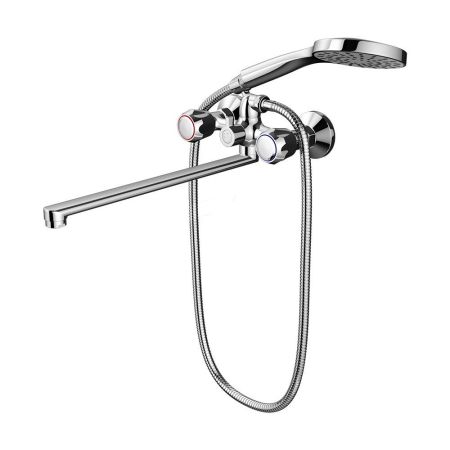 D7095000 Modern двухзахватный смеситель для ванны и душа с универсальным изливом и душевым набором, артикул D7095000
