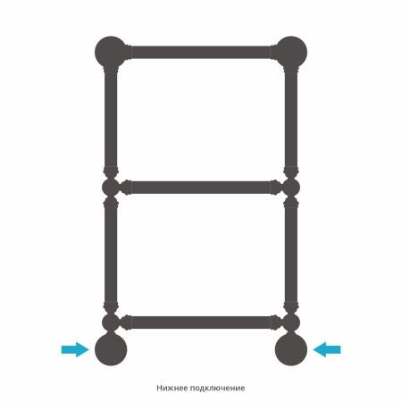 Полотенцесушитель водяной "Ренессанс 1386" 660х400 (Состаренная БРОНЗА)