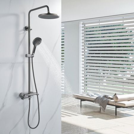 Душевая система Rose R3936T, оружейная сталь, артикул R3936T