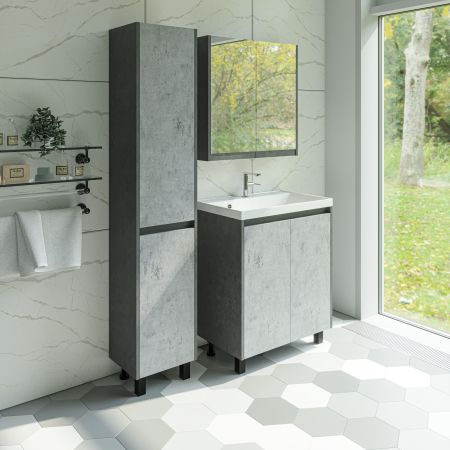 Шкаф-пенал "Кибела 35", универсальный, цемент