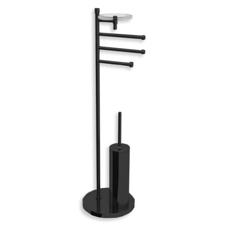 Bertocci Cinquecento Напольная стойка с ершиком и бумагодержателем, п/держателем и мыльницей, цвет: черный матовый, артикул 110 0559 0800