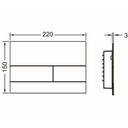 TECEsquare II. Панель смыва, металл, PVD Polished Black Chrome, артикул 9240837