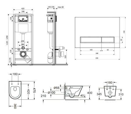 Комплект 7 в 1 Relfix Biore Compacto Rimless 75110164, артикул 75110164