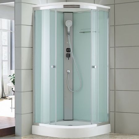 Душевая кабина Black&White Galaxy G8503 профиль Серебристый хром задняя стенка Белая