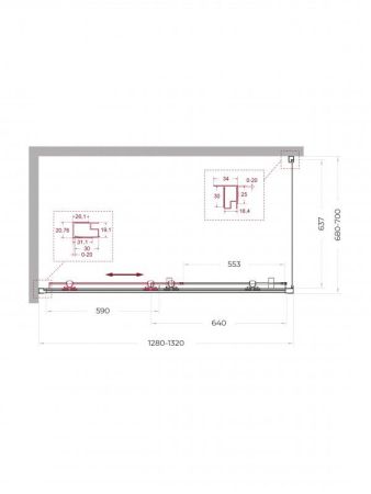 UNO-195-AH-1-110/80-C-NERO Душевой уголок, артикул UNO-195-AH-1-110/80-C-NERO
