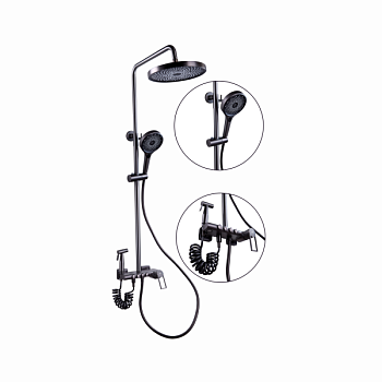 Душевая система с гигиеническим душем FASHUN A2483-17, графит