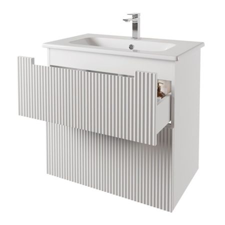 Тумба с раковиной подвесная Dreja Euphoria 80 см, белый, артикул 99.2016-com