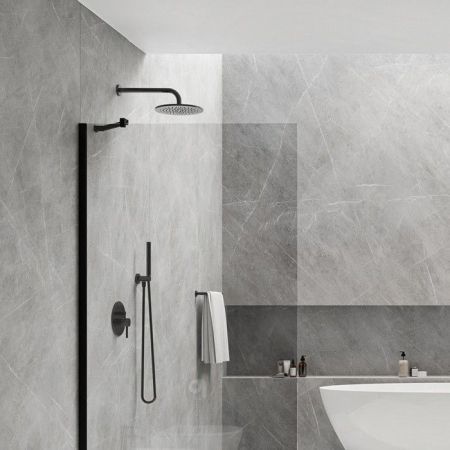 Система для душа скрытого монтажа OMNIRES Y SYSY18BL (черная BLH), артикул SYSY18BL