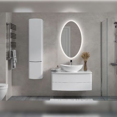 Тумба с раковиной подвесная Velvex Luna tp.LUN.100.2Y, 100 см, артикул tp-LUN-100-2Y-com