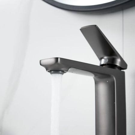 Смеситель для раковины Shevanik S8901T-1, оружейная сталь