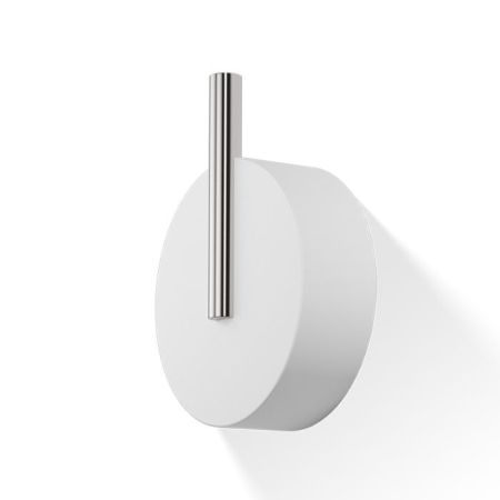 Крючок, Decor Walther, Stone, одинарный, ширина, мм-50, глубина, мм-20, высота, мм-65, тип установки-настенный, материал-латунь/искусственный камень, цвет-сталь матовая/белый