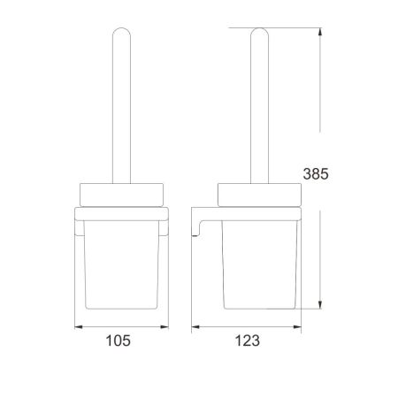 Ершик для унитаза Rose RG1800, хром