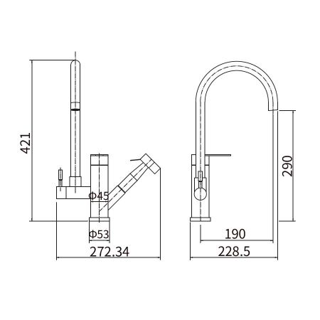 Смеситель для кухни FASHUN A56005, сатин