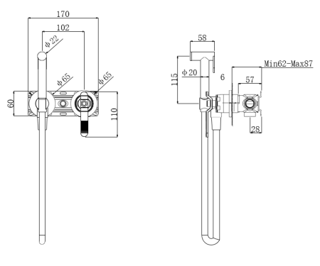 Гигиенический душ со смесителем Bronze de Luxe 1760'S 3253SB, черный, артикул 3253SB
