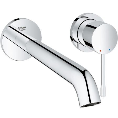Смеситель для раковины GROHE Essence+ на 2 отверстия (вынос 230 мм), внешняя часть, хром (19967001), артикул 19967001