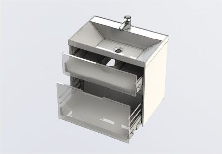 Тумба с раковиной Aquanet Латина 70 белый (2 ящика), артикул 00212835