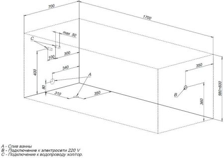 Акриловая ванна Aquanet Roma 170x70, артикул 00204028