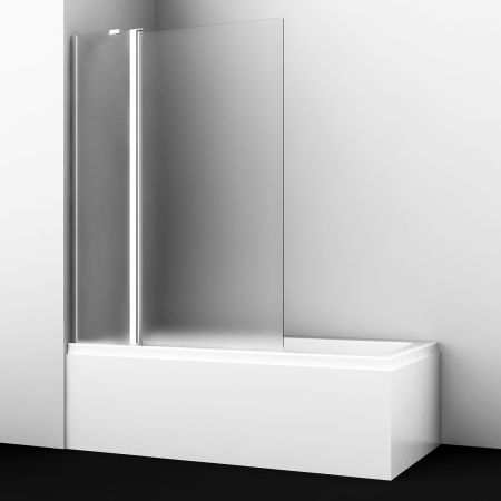 Berkel 48P02-110 L Matt glass Fixed Стеклянная шторка на ванну, двухстворчатая, левосторонняя, матовое стекло, артикул 48P02-110LM