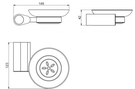 Мыльница стеклянная подвесная ART&MAX VERONA PUSH AM-M-031-CR, артикул AM-M-031-CR