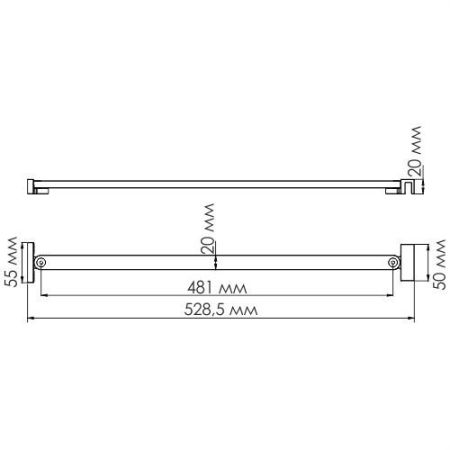 D103 Зап.часть Фиксатор/Перекладина для обратной панели 10H06 10H07, L=500, артикул D103