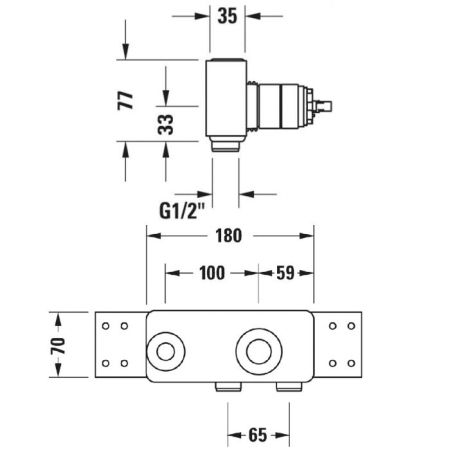 DURAVIT (C.1*) Базовый комплект однорычажного смесителя для скрытого монтажа, соединительный патрубок размер DN15, хром, артикул GK1900002000