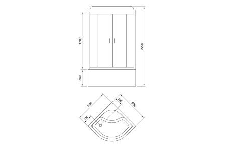Душевая кабина Royal Bath RB 90CK5-WT-CH (белое/прозрачное)