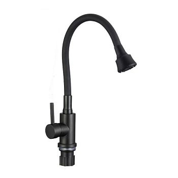 Смеситель для кухни с гибким изливом и режимом душ Fmark FS8288H-01, черный