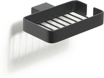 Gedy Lounge, настенная металлическая мыльница - решетка, цвет черный матовый