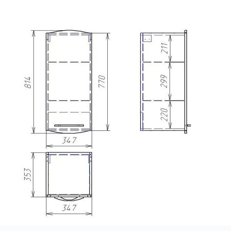 Полупенал Vessla 35, белый лак