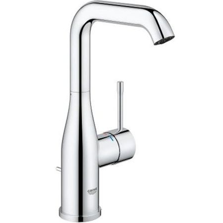 Смеситель для раковины GROHE Essence+ с донным клапаном и высоким изливом, хром (32628001), артикул 32628001