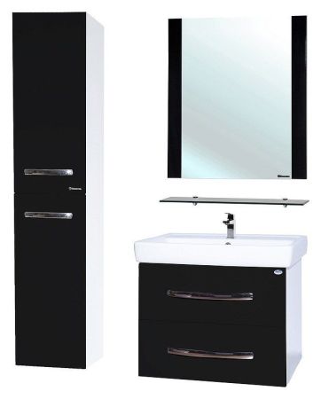 Тумба под раковину Bellezza Рокко 70 4635311670046 подвесная Черная Белая, артикул 4635311670046