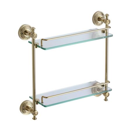 Полка стеклянная S-005822B Savol, золото, артикул S-005822B