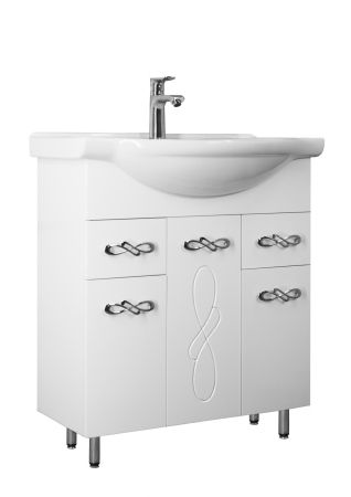 Тумба "Венеция 75" (2 ящ.) с раковиной Байкал 75