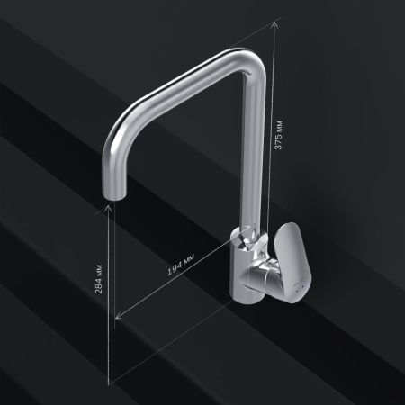 F8006000 Like, смеситель для кухни G-образный излив, хром, шт., артикул F8006000