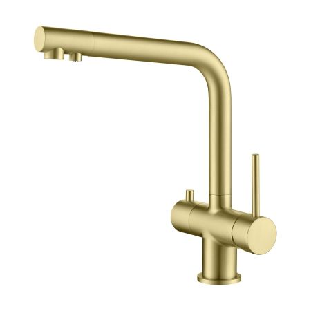 Смеситель для кухни с подключением фильтра Timo Saona 2396/17F золото матовое, артикул 2396/17F