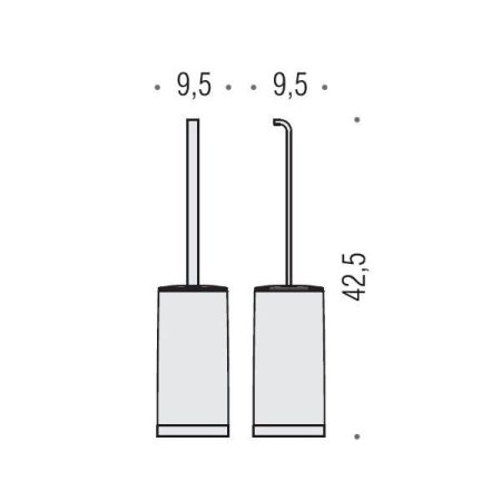 Colombo Time Ершик для унитаза, напольный, цвет: хром/матовое стекло, артикул W4206.CR-VAN