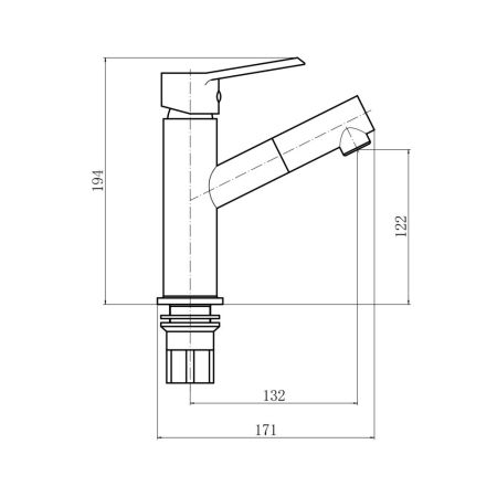 Смеситель для кухни Plstart PL4009-7, чёрный