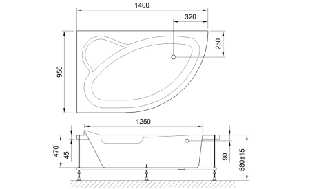 Акриловая ванна Royal Bath  ALPINE RB819103 140x95x58L, артикул RB819103L