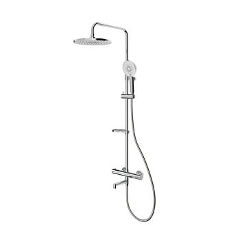 Смеситель термостатический для ванны со стойкой и тропической лейкой Milardo Ideal Spa (ILSSBTHM06)