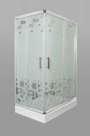 Душевой уголок Parly ZQ121 R 120х195 профиль Полированный алюминиевый стекло матовое