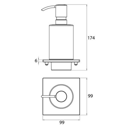EMCO Liaison Диспенсер для жидкого мыла, подвесной на рейлинг, стекло прозрачное,, цвет хром, артикул 1821 001 05