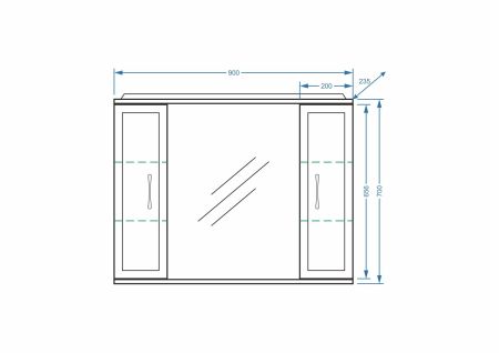 Зеркало-шкаф "Концепт 90/С", артикул SP-00000131