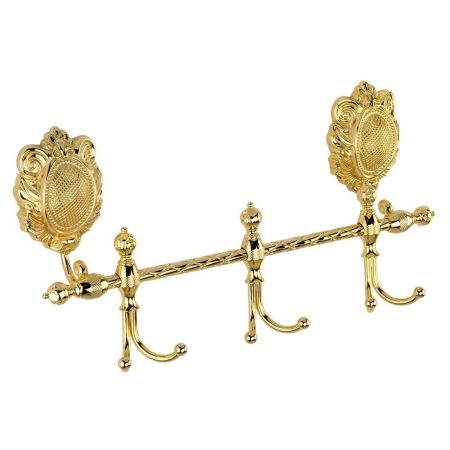 CLEOPATRA Планка с 3-мя двойными крючками, L36 см, золото, артикул 16691