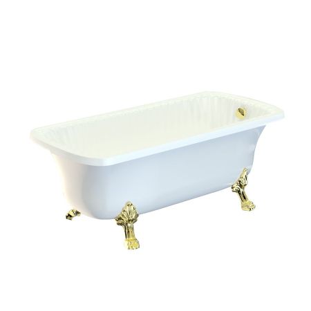 OLIVIA Ванна 174x83хH66 см. белая, на лапах "LEONE" STANDART, слив/перелив золото, артикул 26924